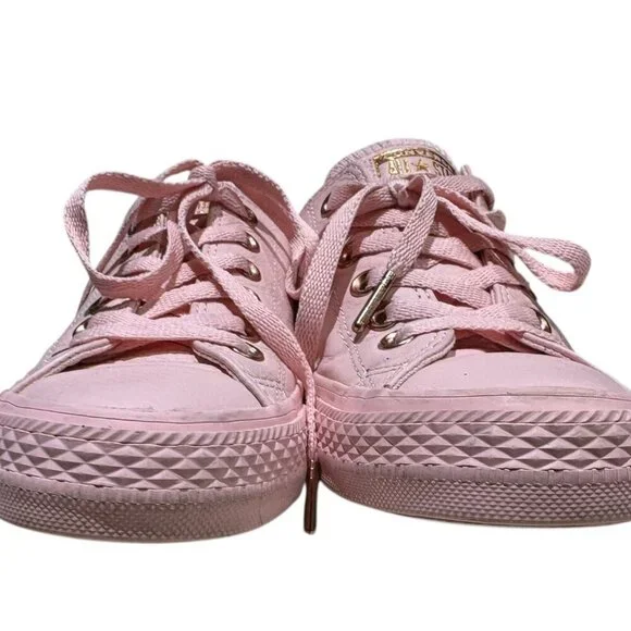 Converse Chuck Taylor All Star Low Pink Leather Rose Gold Accents Size 7 - Picture 10 of 10